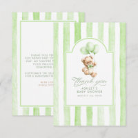 Green Balloons and Teddy Bear Baby Shower