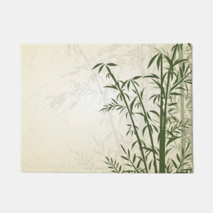 Green bamboo beige grunge doormat