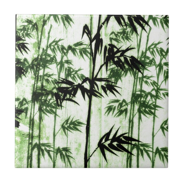 green bamboo - green bamboo ceramic tile (Front)