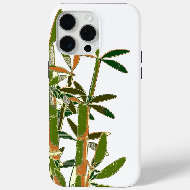 Green bamboo  isolated on white background Case-Mate iPhone case (Back)