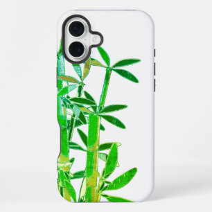 Green bamboo isolated on white background iPhone 16 plus case