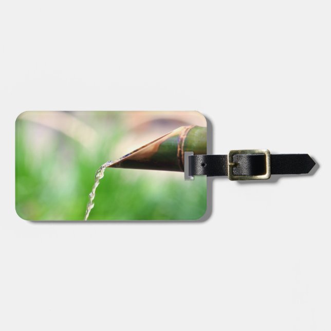green bamboo luggage tag (Front Horizontal)