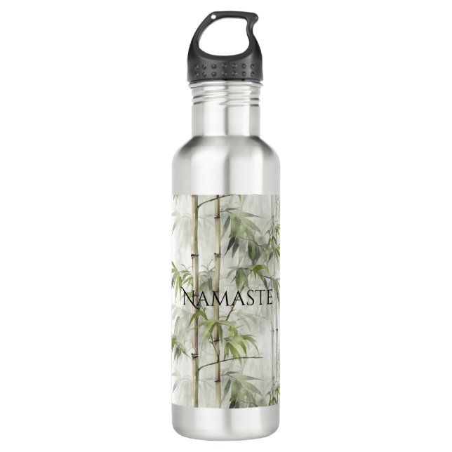 Green Bamboo Mindfulness Yoga 710 Ml Water Bottle (Front)