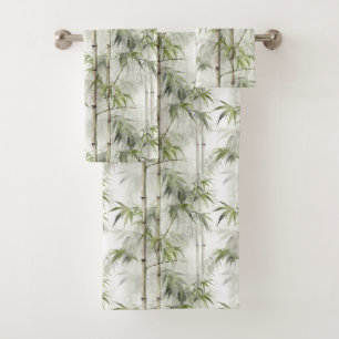 Green Bamboo Serenity Buddha Bath Towel Set