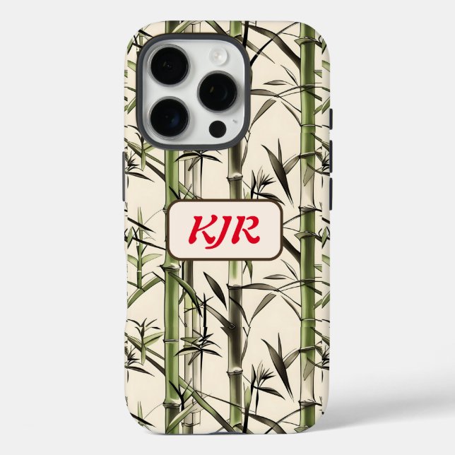Green Bamboo Stalks and Leaves Case-Mate iPhone Case (Back)