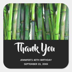 Green Bamboo Stalks Nature Photography Birthday Square Sticker