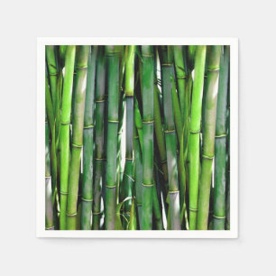 Green Bamboo Stalks Nature Photography Napkin