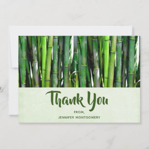 Green Bamboo Stalks Nature Photography Thank You Card