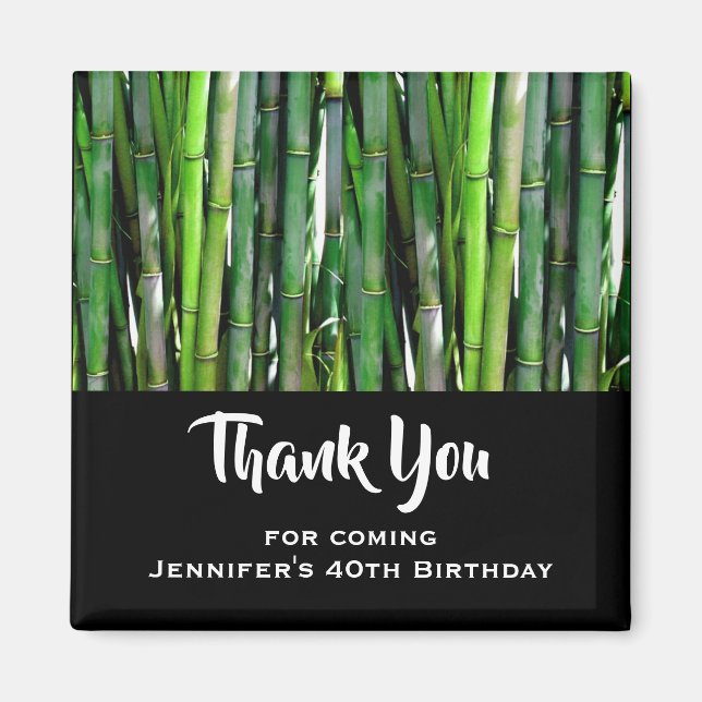 Green Bamboo Stalks Nature Photography Thank You Magnet (Front)