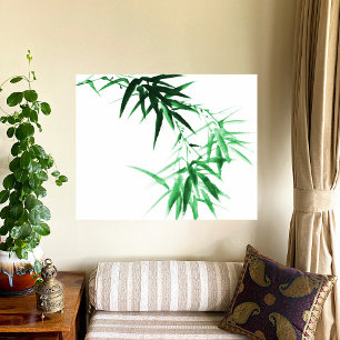 Green Bamboo Twig Photo Print