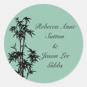 Green Bamboo Wedding Stickers