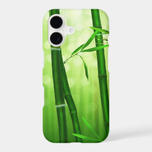 Green Bamboo With Pale Bokeh Lights In The Back