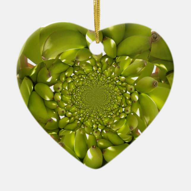 Green Banana Kaleidoscope Art Print/Graphic Ceramic Ornament (Front)