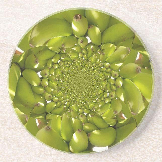 Green Banana Kaleidoscope Art Print/Graphic Coaster (Front)