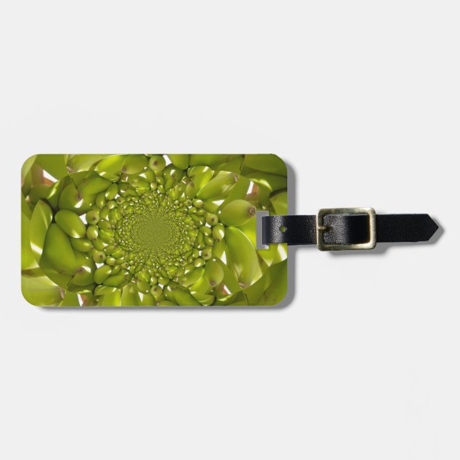 Green Banana Kaleidoscope Art Print/Graphic Luggage Tag (Front Horizontal)