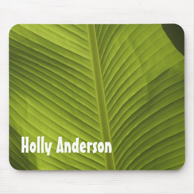 Green Banana Leaf Photo 9 in Light, Personalised Mouse Pad (Front)