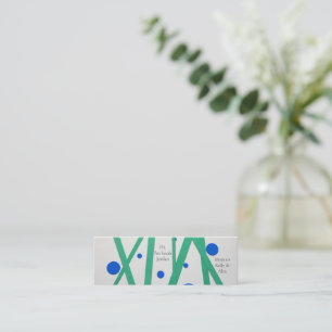 Green bars, blue circles Mum Mini Business Card