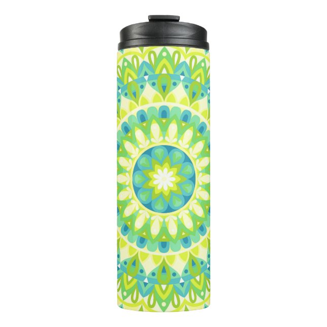 Green Base Mandala Thermal Tumbler (Front)