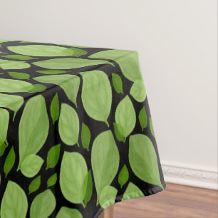Green Basil Leaf Herb Pattern Botanical Tablecloth