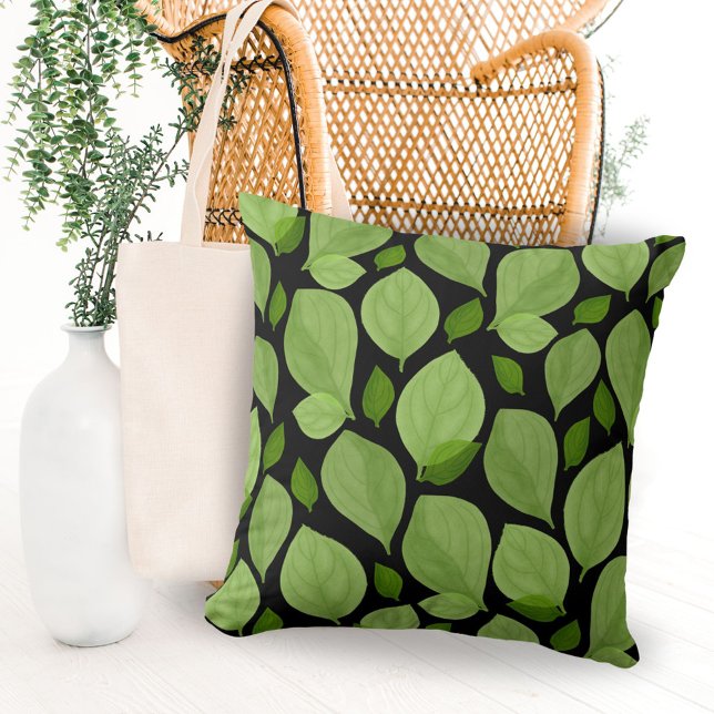 Green Basil Leaf Herb Pattern  Cushion (Creator Uploaded)