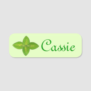 Green Basil Leaf Leaves Herb Garden Cooking Name Tag