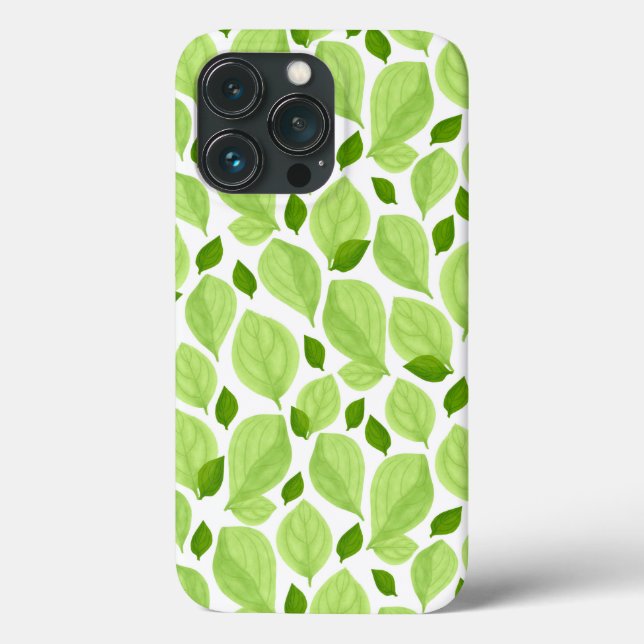 Green Basil Leaves Herb Plant Pattern  Case-Mate iPhone Case (Back)