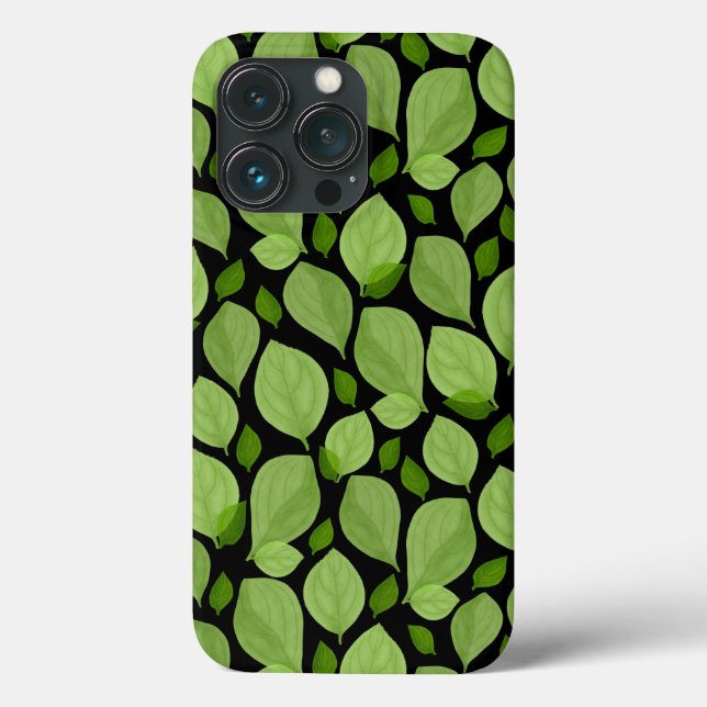 Green Basil Leaves Herb Plant Pattern Case-Mate iPhone Case (Back)
