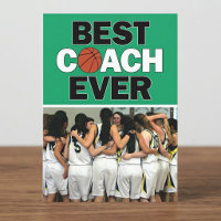 Green Basketball Coach Best Ever Custom Photo