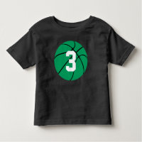 Green Basketball Kid Custom Jersey Number Toddler