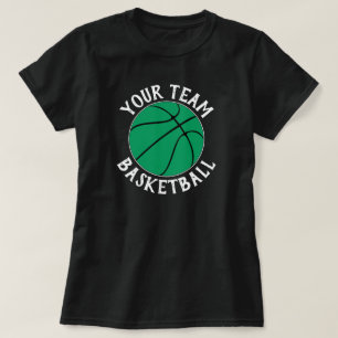 Green Basketball Team, Player Name & Jersey Number T-Shirt