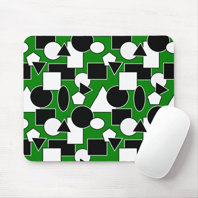 Green Bauhaus Collage  Mouse Pad (With Mouse)