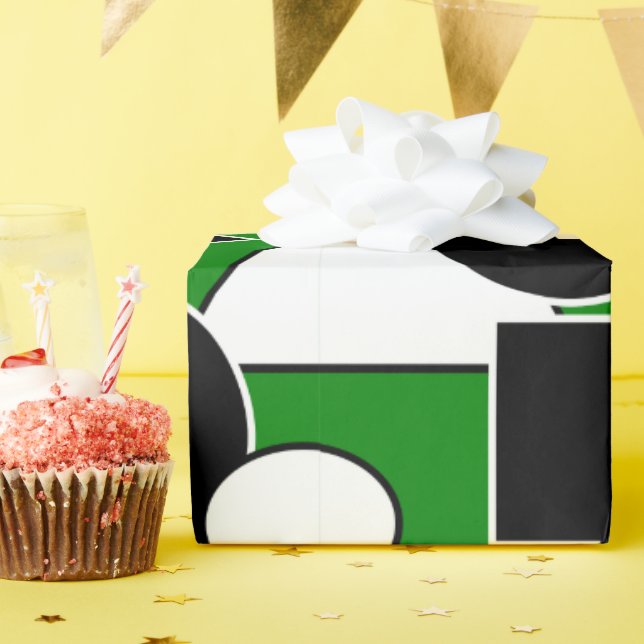 Green Bauhaus Collage  Wrapping Paper (Birthday Party)