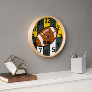 Green Bay Colours Football Wall Clock