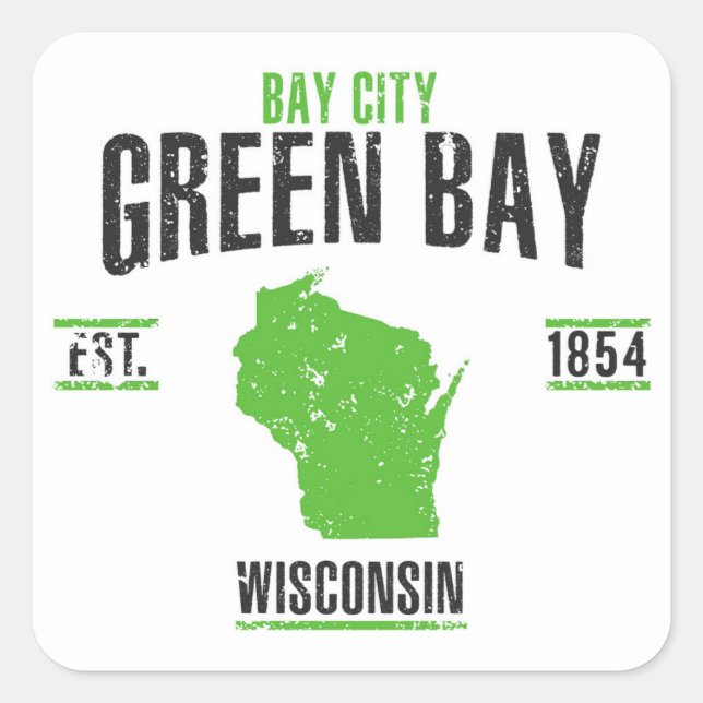 Green Bay Square Sticker (Front)