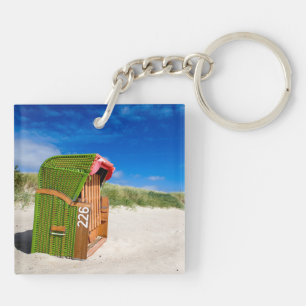 Green Beach chair at the North Sea Key Ring