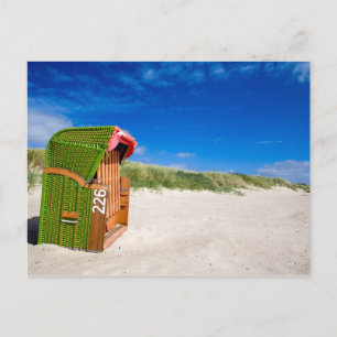 Green Beach chair at the North Sea Postcard