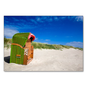 Green Beach chair at the North Sea Table Number