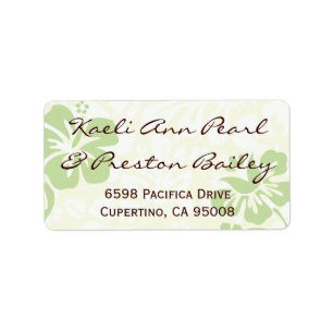Green Beach Flowers Label
