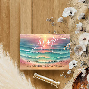 Green Beach Summer Sun Watercolor Elegant RSVP