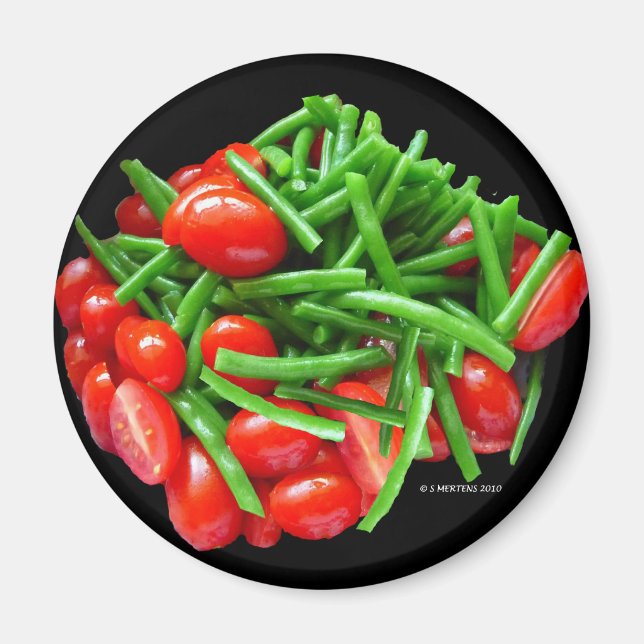 Green Bean and Tomatoes Magnet (Front)