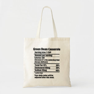 Green Bean Casserole Nutrition Fact.w Tote Bag
