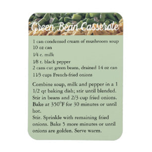 Green Bean Casserole Recipe Magnet refridgerator