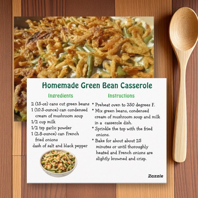Green Bean Casserole Recipe Postcard (Creator Uploaded)
