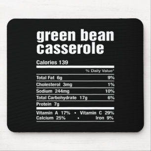 Green Bean Cerole Funny Thanksgiving Christmas Mat Mouse Pad