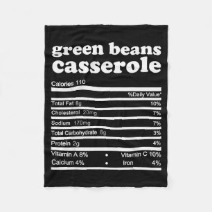 Green Bean Cerole Nutrition Facts Thanksgiving Nut Fleece Blanket