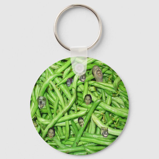 Green Bean Heads! Key Ring (Front)