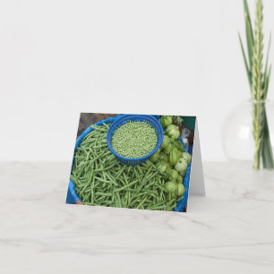 Green Beans and Peas at Farmers Vegetable Market Card