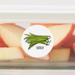 Green beans cartoon illustration