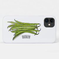 Green beans cartoon illustration