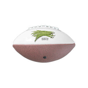 Green beans cartoon illustration football